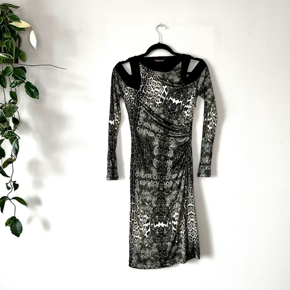 Roberto Cavalli Dresses & Skirts - Roberto Cavalli shoulder cutout animal print dress 42 M
